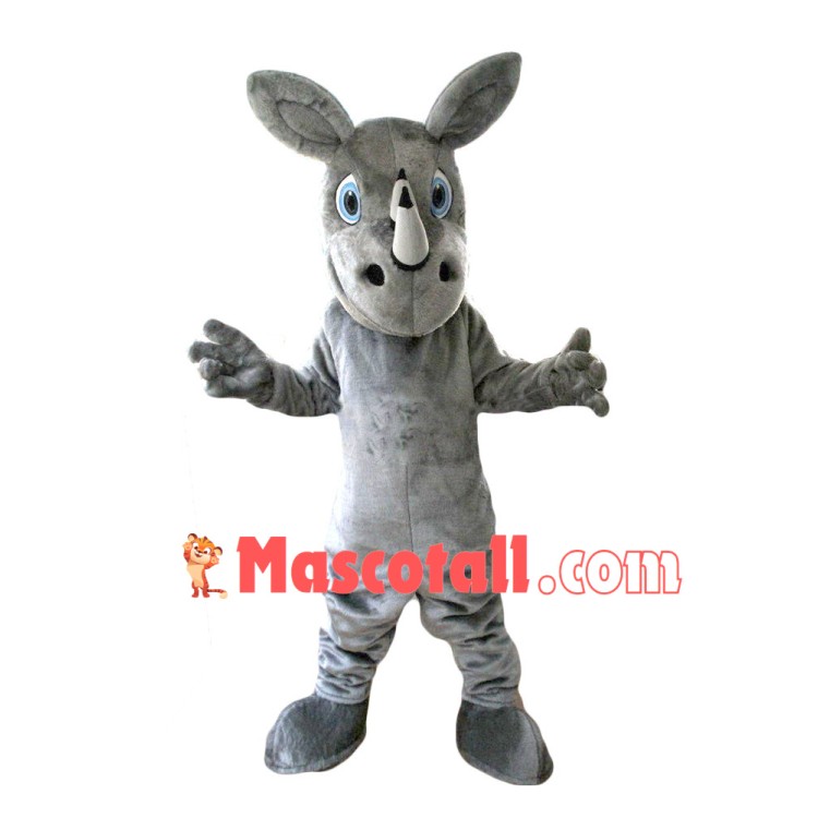 Gray Rhino Mascot Costume