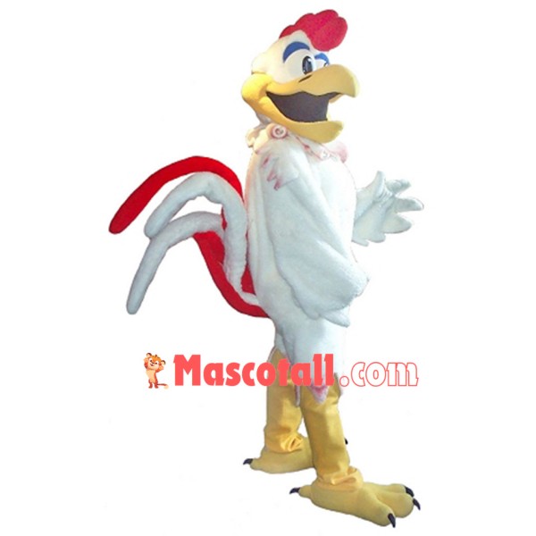 Daily Crowing White Rooster Mascot Costume
