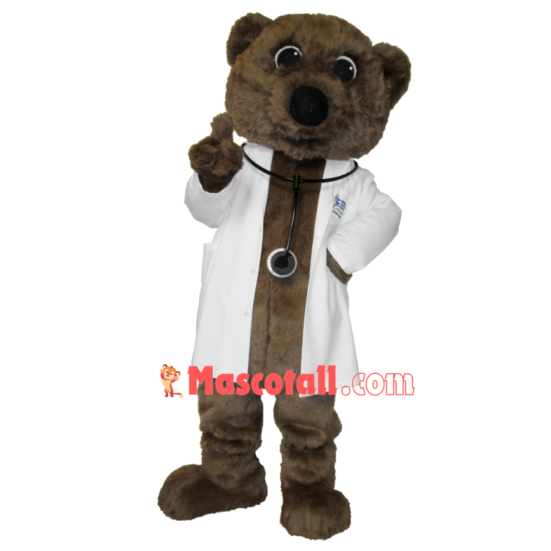 Doctor Bear With Stethoscope Mascot Costume