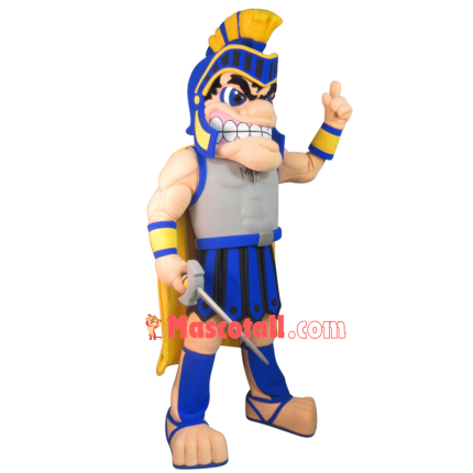 Vengeful Warrior Holding The Weapon Mascot Costume