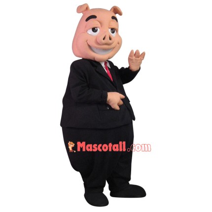 Laid-back Company Boss Pig Mascot Costume