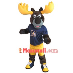 Adult Sport Moose With Strong Antlers Mascot Costume
