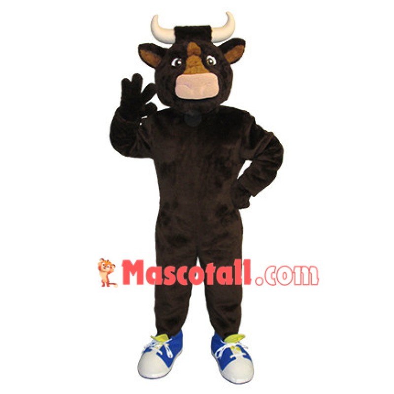 Sport Brown Bull In Place Mascot Costume