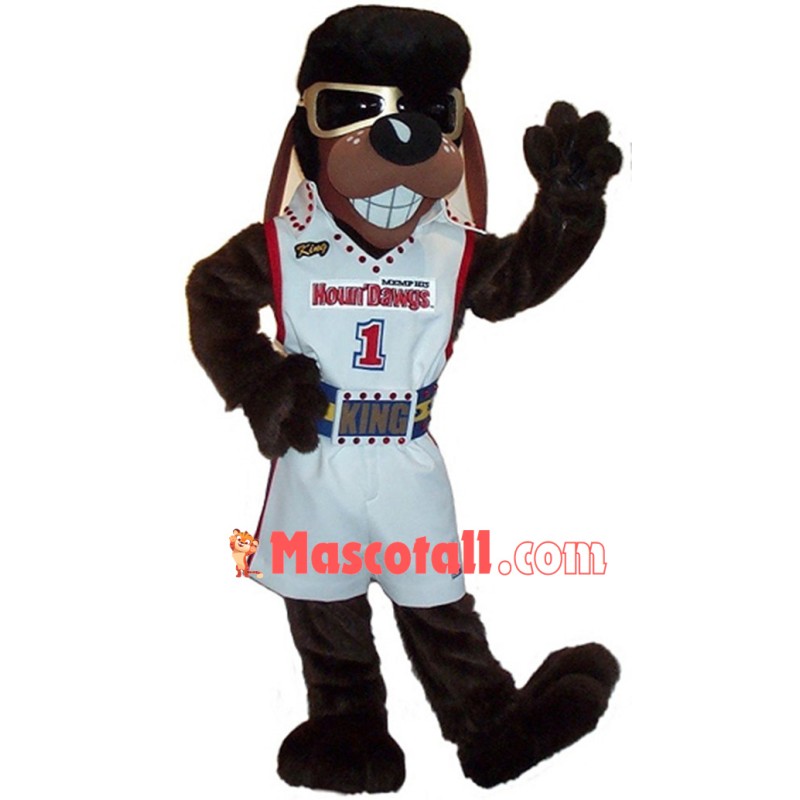 The Spirited Big Dog With Cool Sunglasses Mascot Costume