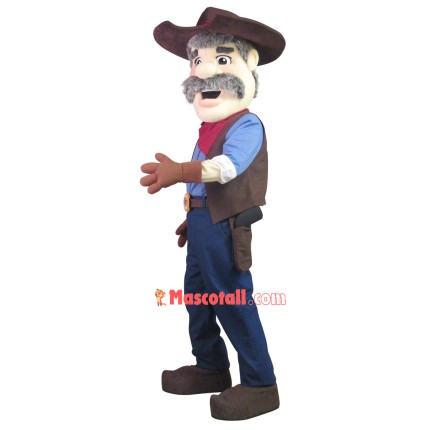 Older Experienced Cowboy Mascot Costume