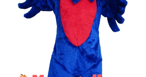 Jubilant Short Plush Blue Eagle Mascot Costume