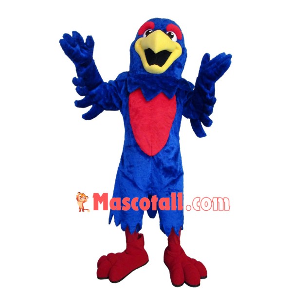 Jubilant Short Plush Blue Eagle Mascot Costume