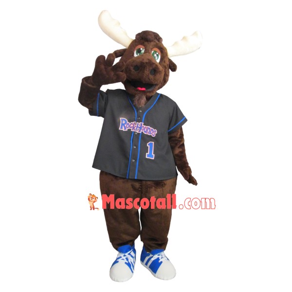 Bright Eyes Moose Mascot Costume For High School
