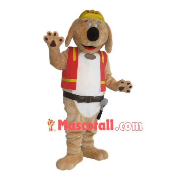 Professional Scout Dog Mascot Costume With Small Eyes
