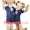 Pair of Harmonious Antelopes Mascot Costume For High School