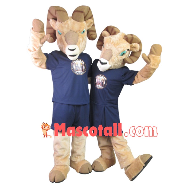 Pair of Harmonious Antelopes Mascot Costume For High School