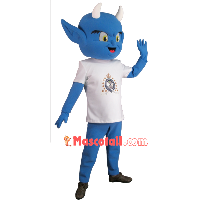 Whole Blue Demon Mascot Costume For High School