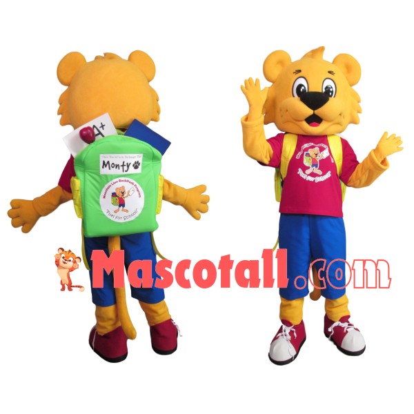 Little School Lion Carrying Package Mascot Costume