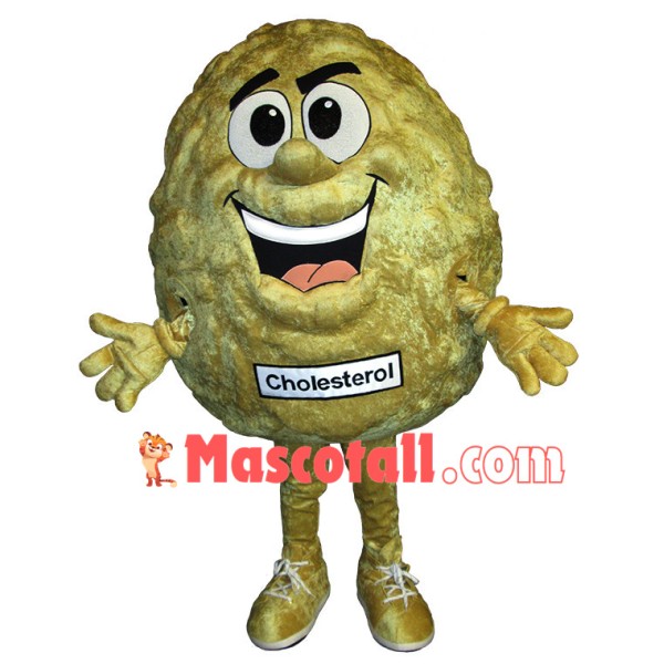 Brown Plush Doll Representing Cholesterol Mascot Costume