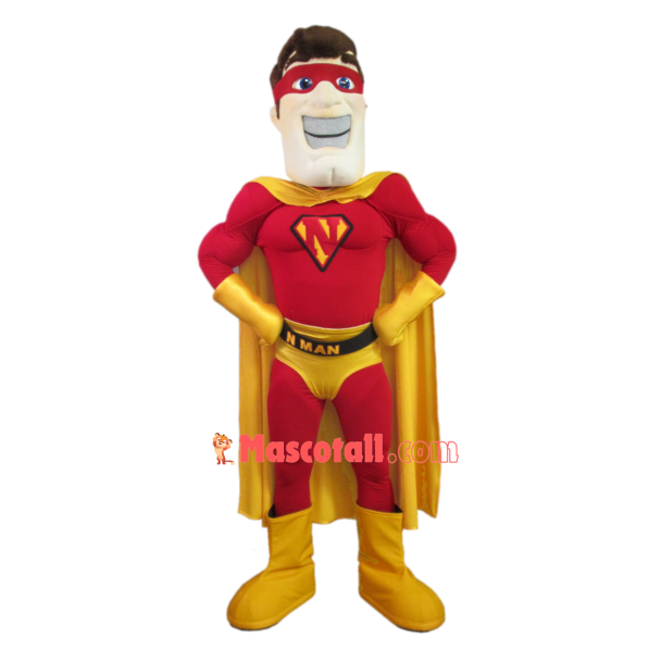 The Hero In Eye-catching Yellow Panties Mascot Costume