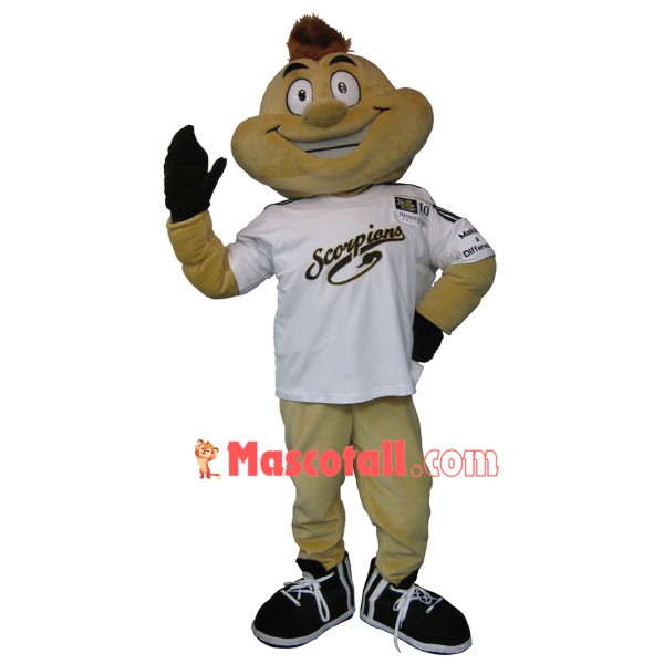 Calm Smiley Doll Mascot Costume Of College