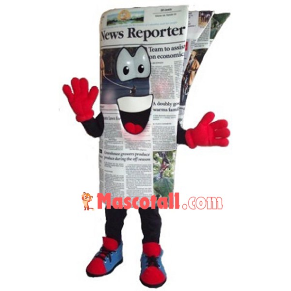 Folded Up-to-date English Newspaper Mascot Costume