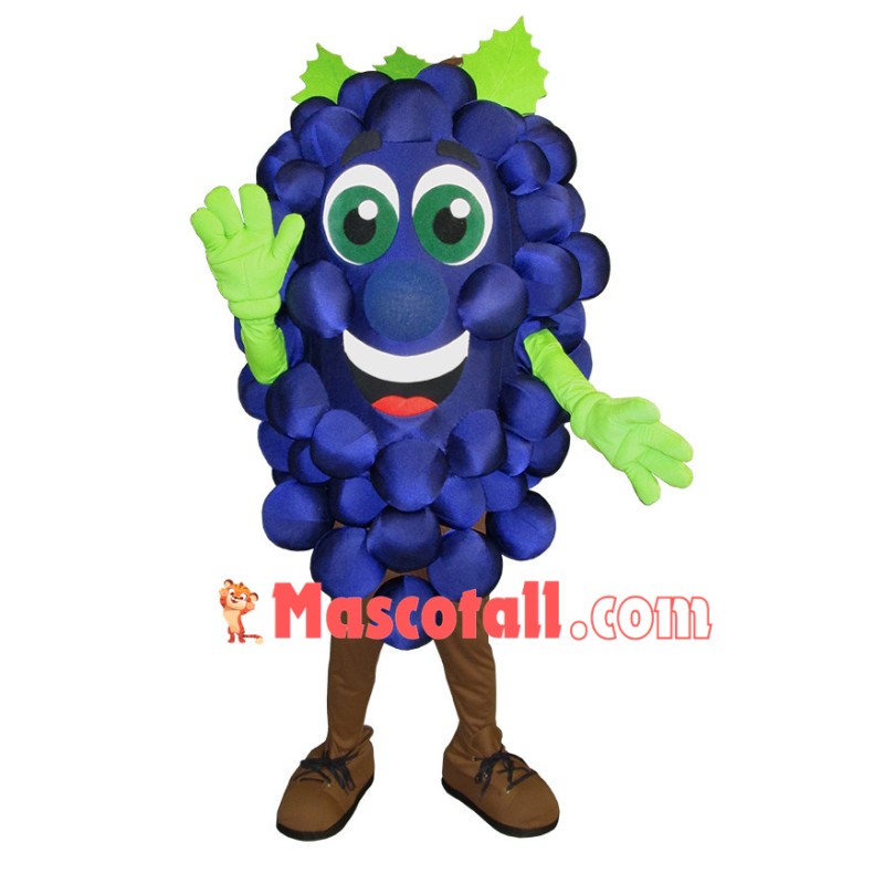 Bunch of Vibrant Blue Grapes Mascot Costume