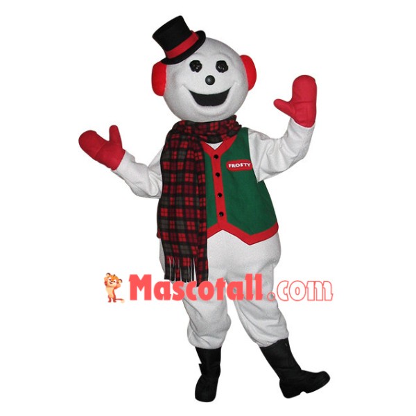 Cold Service Worker Snowman Mascot Costume