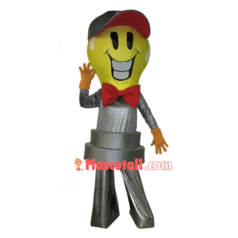 Shining Rotatable Light Bulb Man Mascot Costume
