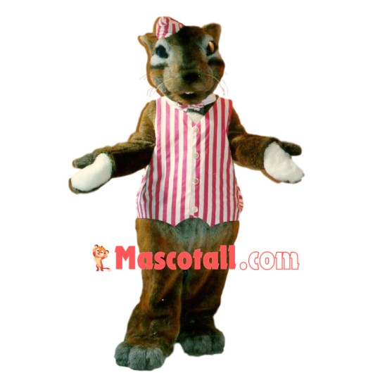 Flight Attendant Squirrel Mascot Costume