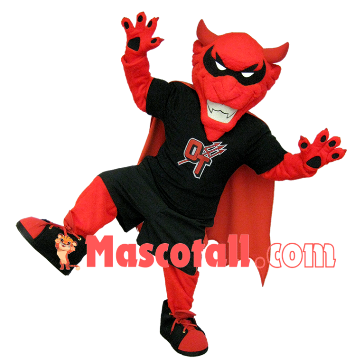 Evil Red Lion Demon Mascot Costume