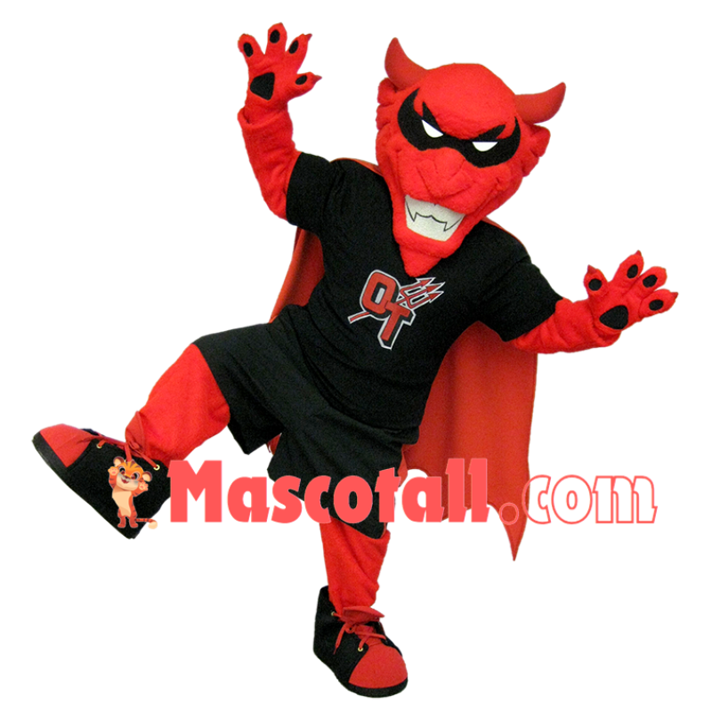 Evil Red Lion Demon Mascot Costume