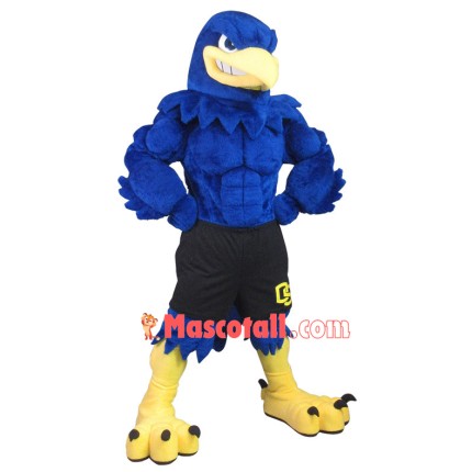 Muscular Falcon In Black Shorts Mascot Costume