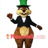 Gentleman Squirrel In The Green Top Hat Mascot Costume