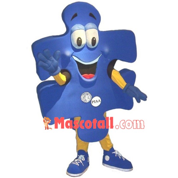 Blue Puzzle Mascot Costume For Lighting Company