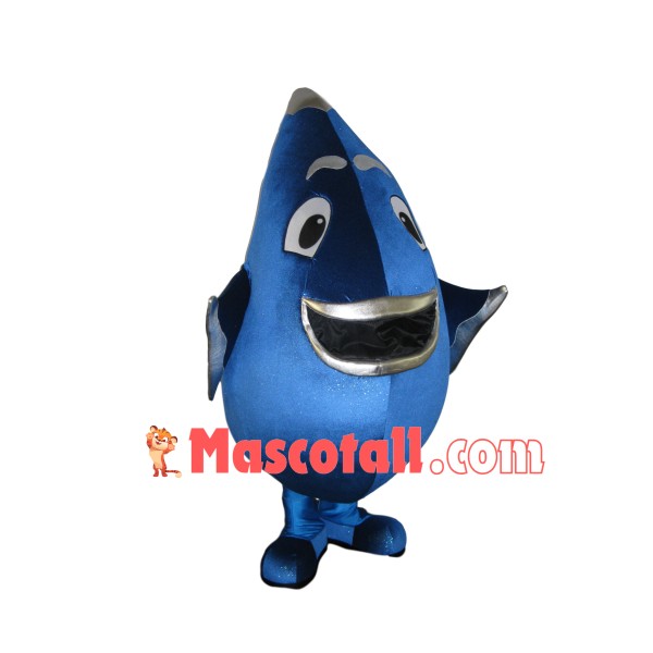 Cartoon Water Drop With Silver Lips Mascot Costume