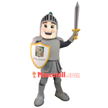 Paladin With Long Sword Mascot Costume
