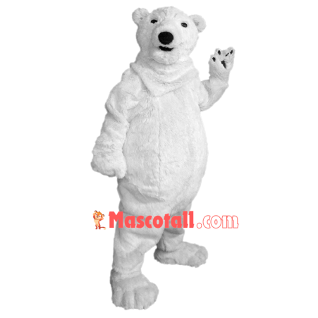 Scornful Polar Bear Mascot Soft Plush Costume