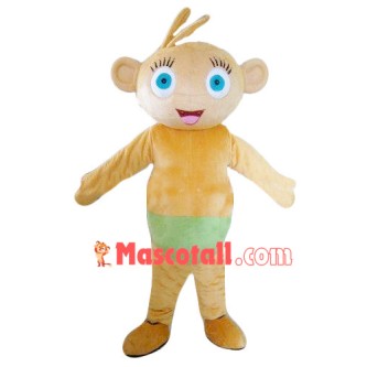 Jolly Monkey In Green Briefs Mascot Costume