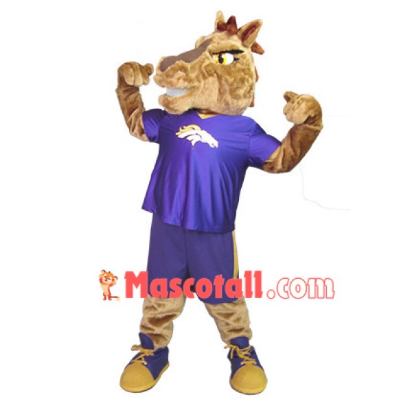 Strong Power Horse With Sport Set Mascot Costume