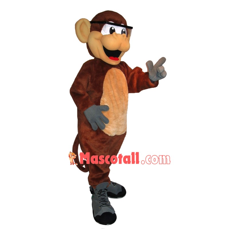 Hyperactive Monkey With Goggles Mascot Costume