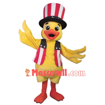 Magician Duck In Amusement Park Mascot Costume