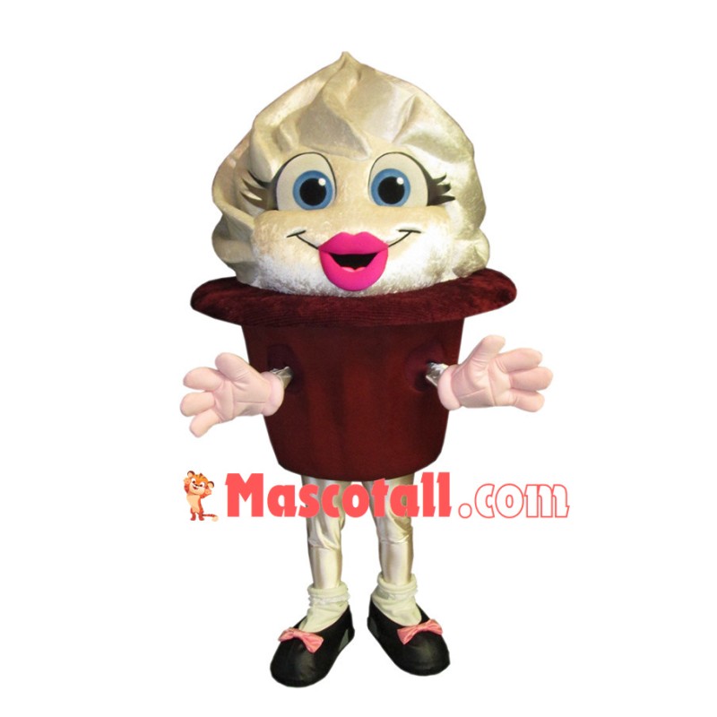 Chocolate Cone Ice Cream Mascot Cartoon Costume