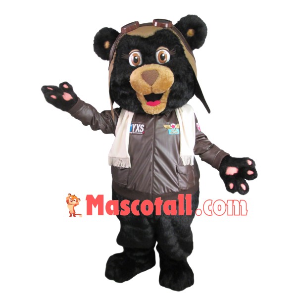 Pilot Bear At The Airport Mascot Costume