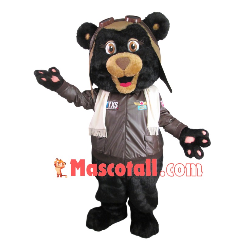 Pilot Bear At The Airport Mascot Costume
