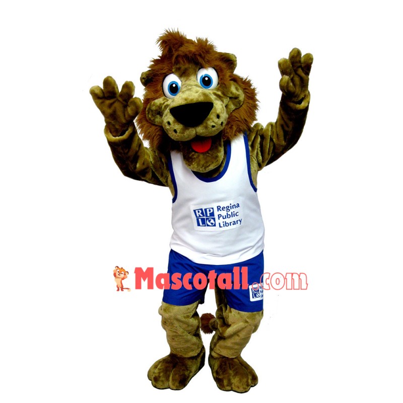 Active Lion of The Public Library Mascot Costume
