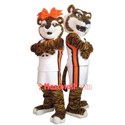 Pair of Sport Tiger Mascot Costume For the University