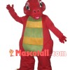 Playing Huge Red Dinosaur Mascot Costume