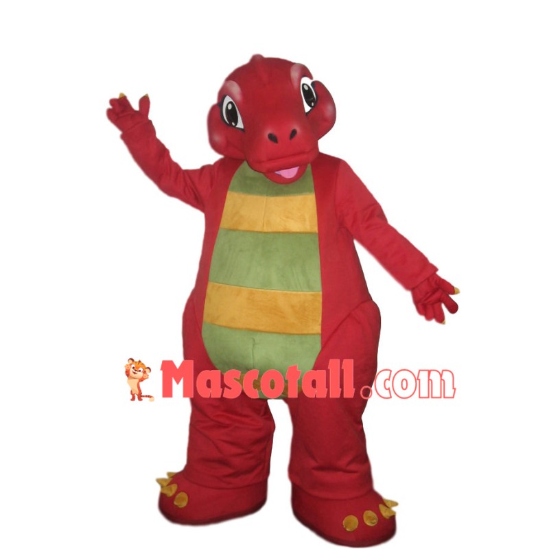 Playing Huge Red Dinosaur Mascot Costume