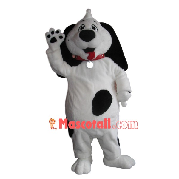Naughty Dog Wearing Leather Collar Mascot Costume