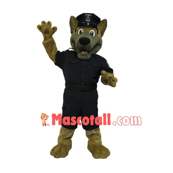 Arrested Police Wolf Dog of The Police Station Mascot Costume