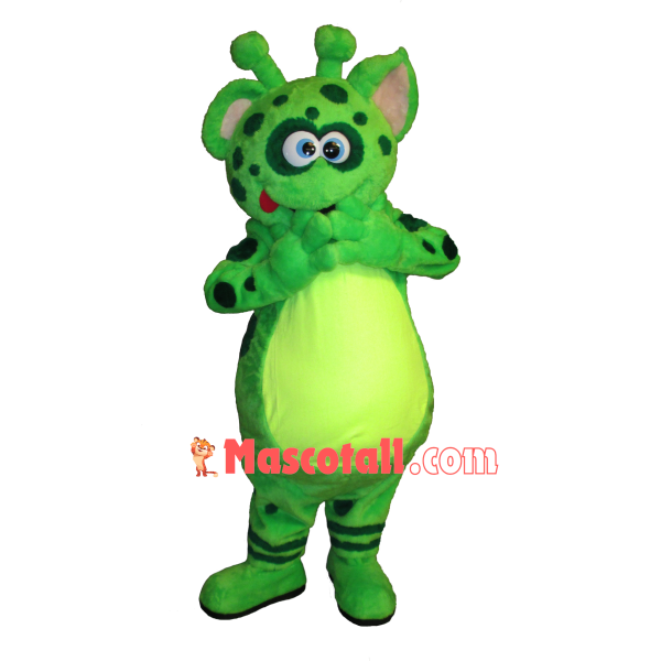 Conspicuous Green Alien Fur Monster Mascot Costume