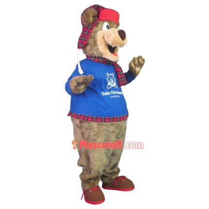 Safe Bear Mascot Costume for Car Rental Company