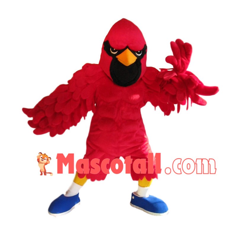 Wrestling Red Muscular Eagle Mascot Costume