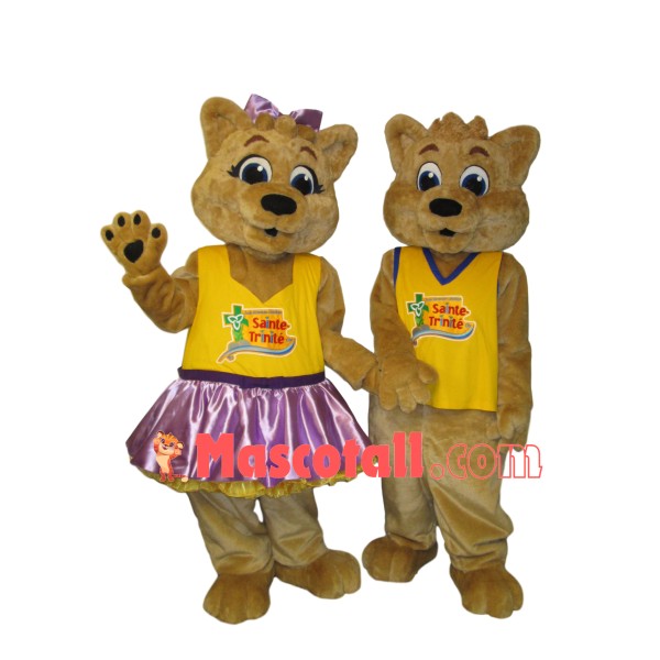 Loving Bear Couple Mascot Costume For Church